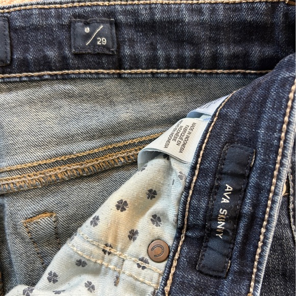 Lucky Brand Ava Skinny Dark Wash Blue Denim Jeans Raw Hem 8/29 - Picture 4 of 5